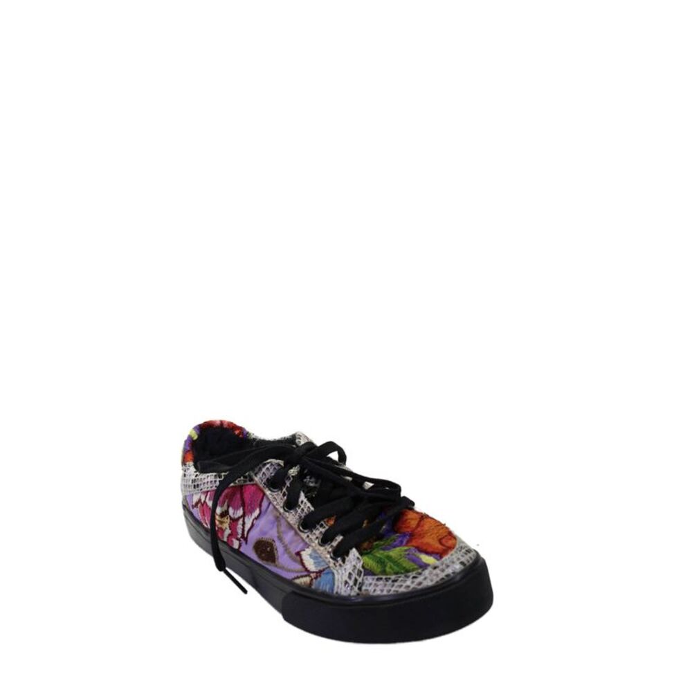 Zapatik  Womens Floral Print Low Top Lace Up Sneakers Multi Colored Size 5.5